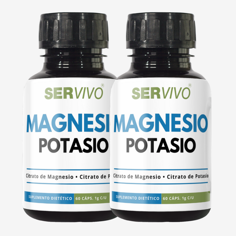 Citrato de Magnesio y Potasio 1g (2 Pack 120 cápsulas)