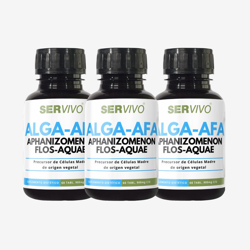 Células Madre (3 Pack-180 Tabletas) Alga AFA 900 mg - Ser Vivo
