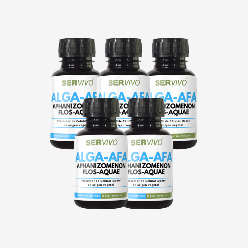 Células Madre (5 Pack-300 Tabletas) Alga AFA de 900 mg