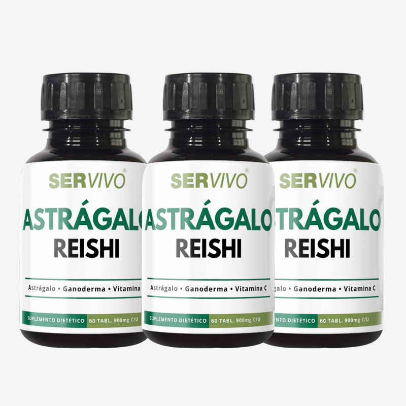 Astrágalo, Reishi y Vitamina C Original (3 pack-180 tabletas)