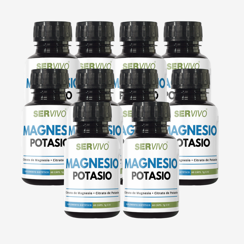 Citrato de Magnesio y Potasio 1g (10 Pack-600 Cápsulas)