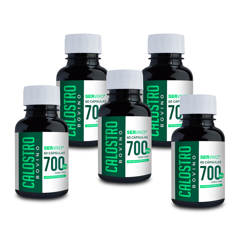 Calostro Bovino: Refuerza tu Inmunidad y Vitalidad (Pack de 5 - 300 Cápsulas)