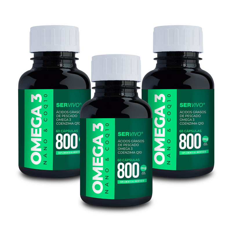 Omega 3 con CoQ10 Nano Tecnología 60 cápsulas Alta Absorción (3 Pack)