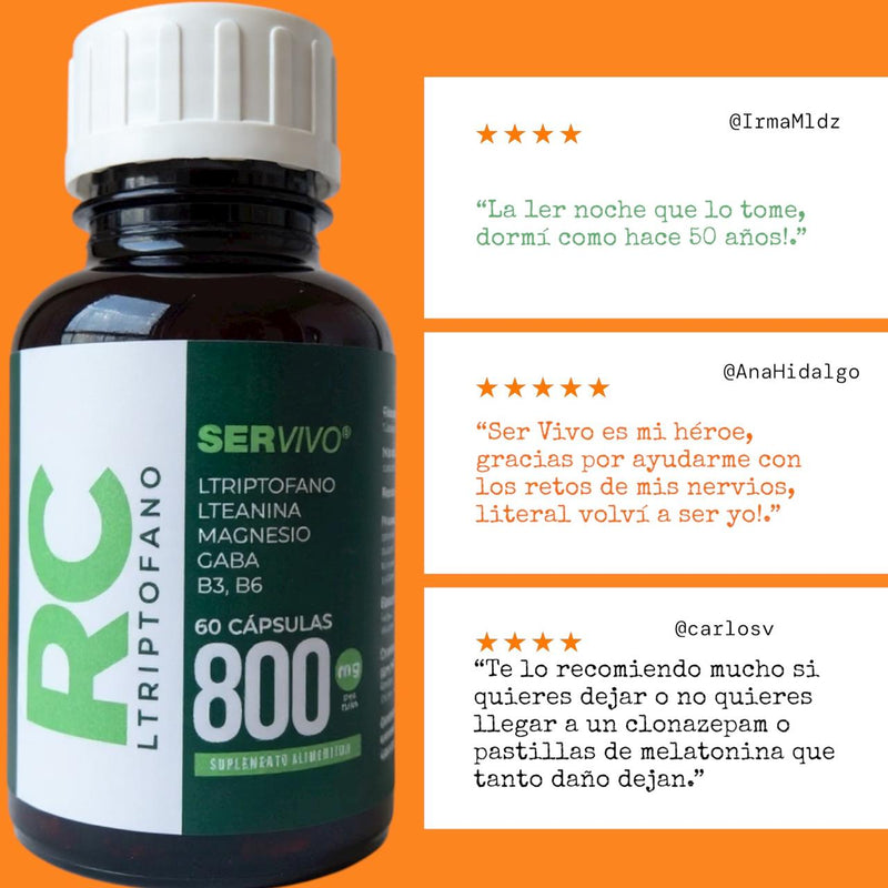 RC LTriptofano GABA Glicinato de Mag LTeanina (60 cápsulas)