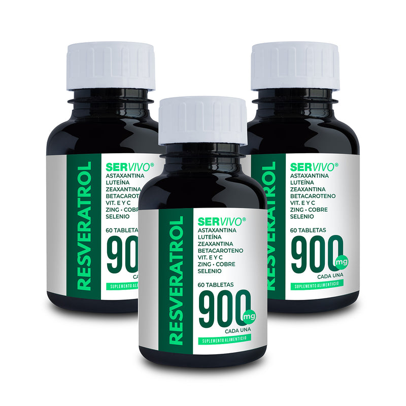 Resveratrol, Astaxantina, Luteína, Zeaxantina, Betacaroteno, Vit. E y C, Zinc, Cobre, Selenio (3 Pack-180 Tabletas)
