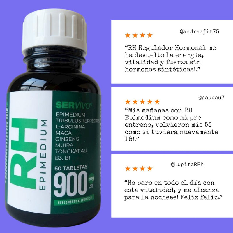 Regulador Hormonal RH Ser Vivo | Epimedium, Tribulus, Maca (60 Cápsulas de Alto Gramaje)