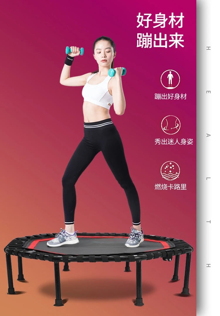 Nuevo Trampolín interior plegable, cuerda elástica para el hogar, deportes de fitness con pasamanos
