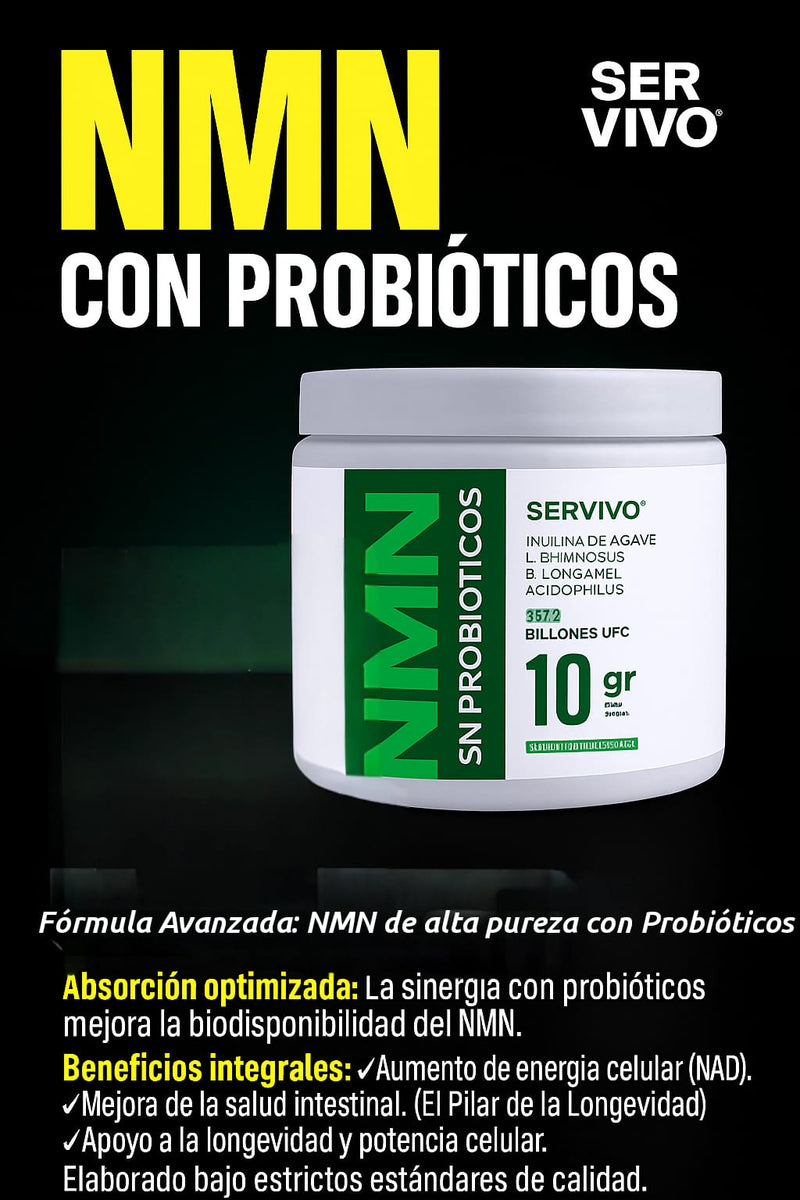 NMN con Probióticos | Energía Celular, Longevidad y Salud Metabólica – Ser Vivo