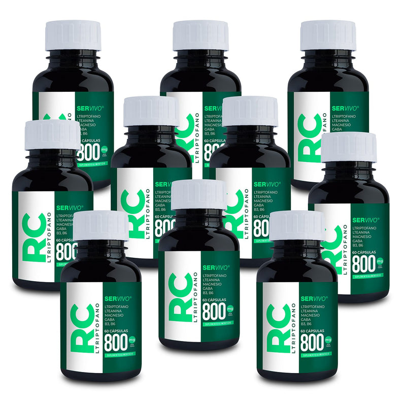 RC LTriptofano, GABA, Magnesio 800mg (Pack 10 - 600 cápsulas) / Precio Mayoreo