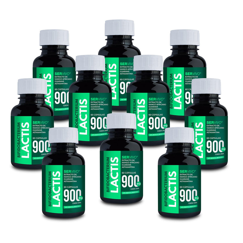 Bifidobacterium Lactis, Mango Africano, Guaraná, Astaxantina (10 Pack - 600 Cápsulas) Precio Mayoreo