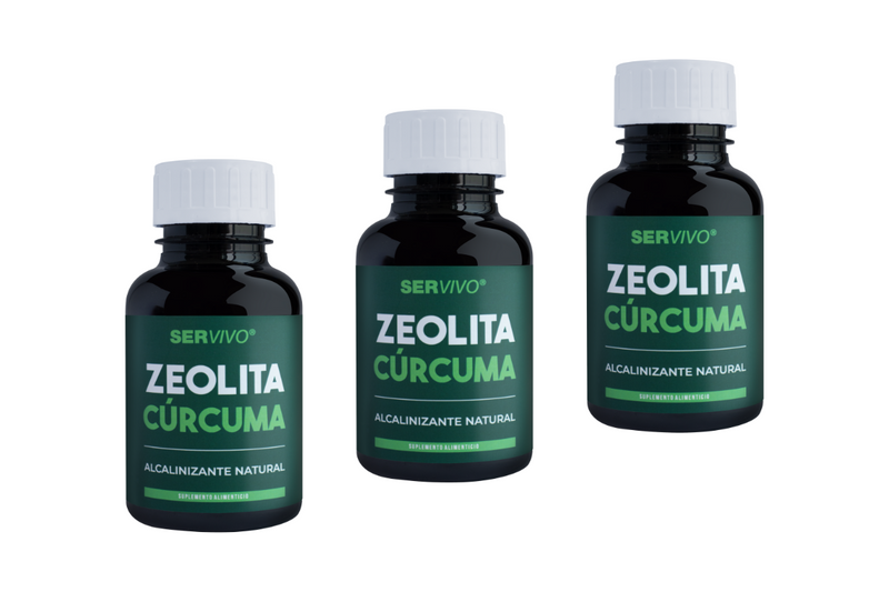 Zeolita y Cúrcuma de 800 mg (3 Pack-180 Tabletas)