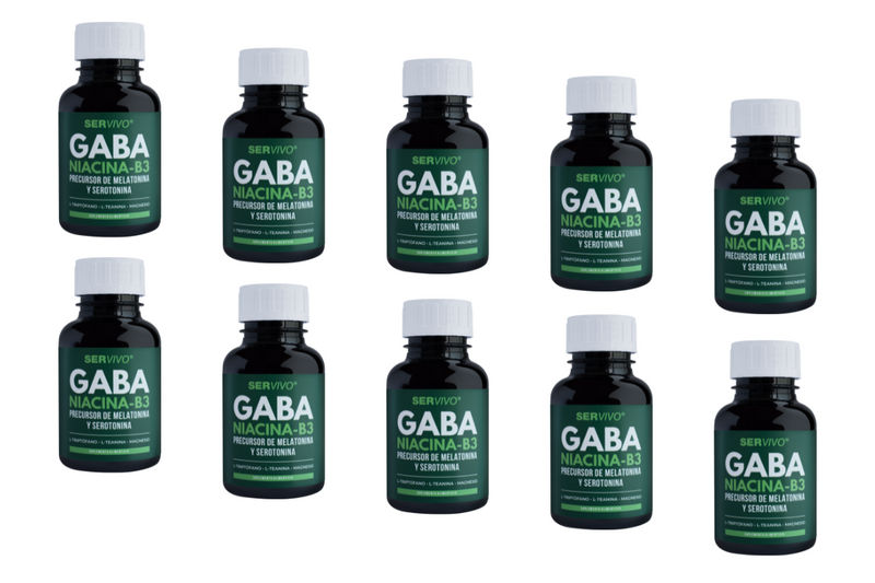 GABA, Magnesio 800mg (Pack 10 - 600 cápsulas) / Precio Mayoreo