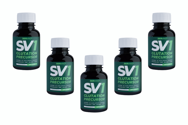 Glutatión Precursor SV1  de Cisteína con Ácido Alfa Lipoico 900 mg (5 Pack-300 Tabletas) - Ser Vivo