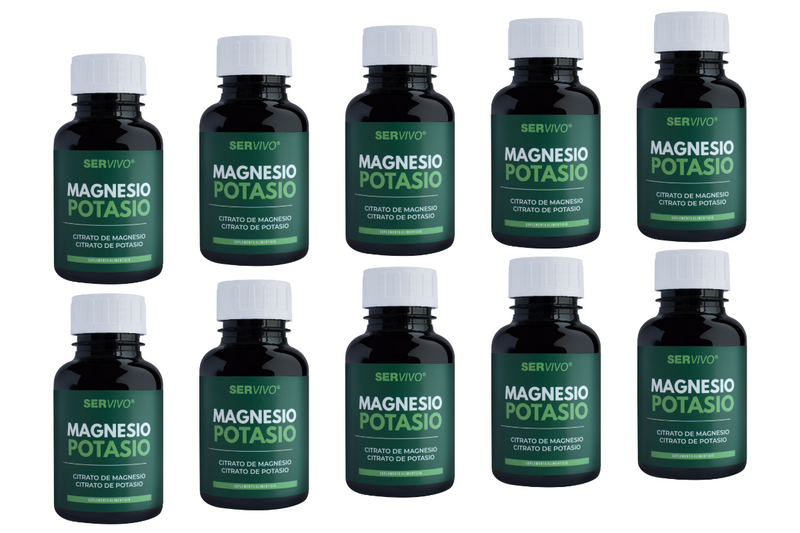 Citrato de Magnesio con Potasio | Suplemento Premium de 500 mg UFC (10 Pack - 600 Cápsulas) / Precio de mayoreo