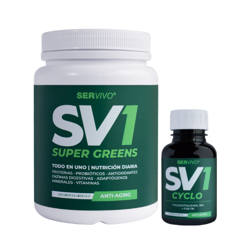 Sinergia para Longevidad: Cycloastragenol y Fisetin, SV1 Super Greens