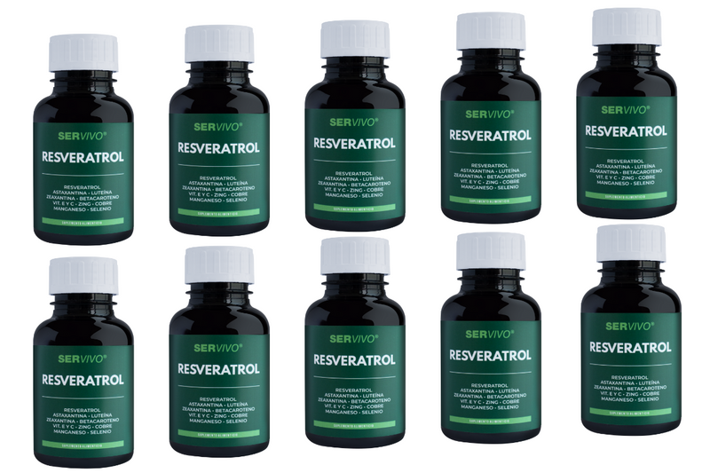 Resveratrol, Astaxantina, Luteína, Zeaxantina, Betacaroteno (10 Pack 600 Tabletas) - Ser Vivo