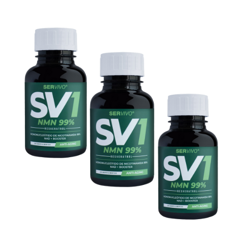 SV1 NMN con Resveratrol: Energía Celular y Antienvejecimiento Avanzado - (3 Pack - 180 Tabletas) 10% de Descuento